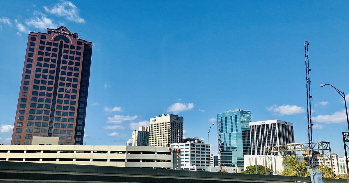 Norfolk, VA — Downtown Norfolk VA skyline Nov 2021