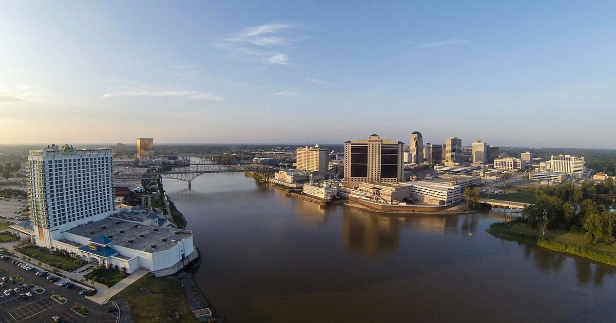 Shreveport, LA — Shreveport-Bossier City Skyline over Red River